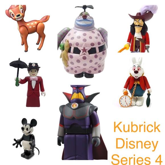 Disney Series 4 Figures 2000s Full Set Vintage Rare Medicom Kubrick BG25 - Picture 1 of 11